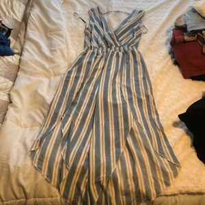 Striped V Neck jumpsuit